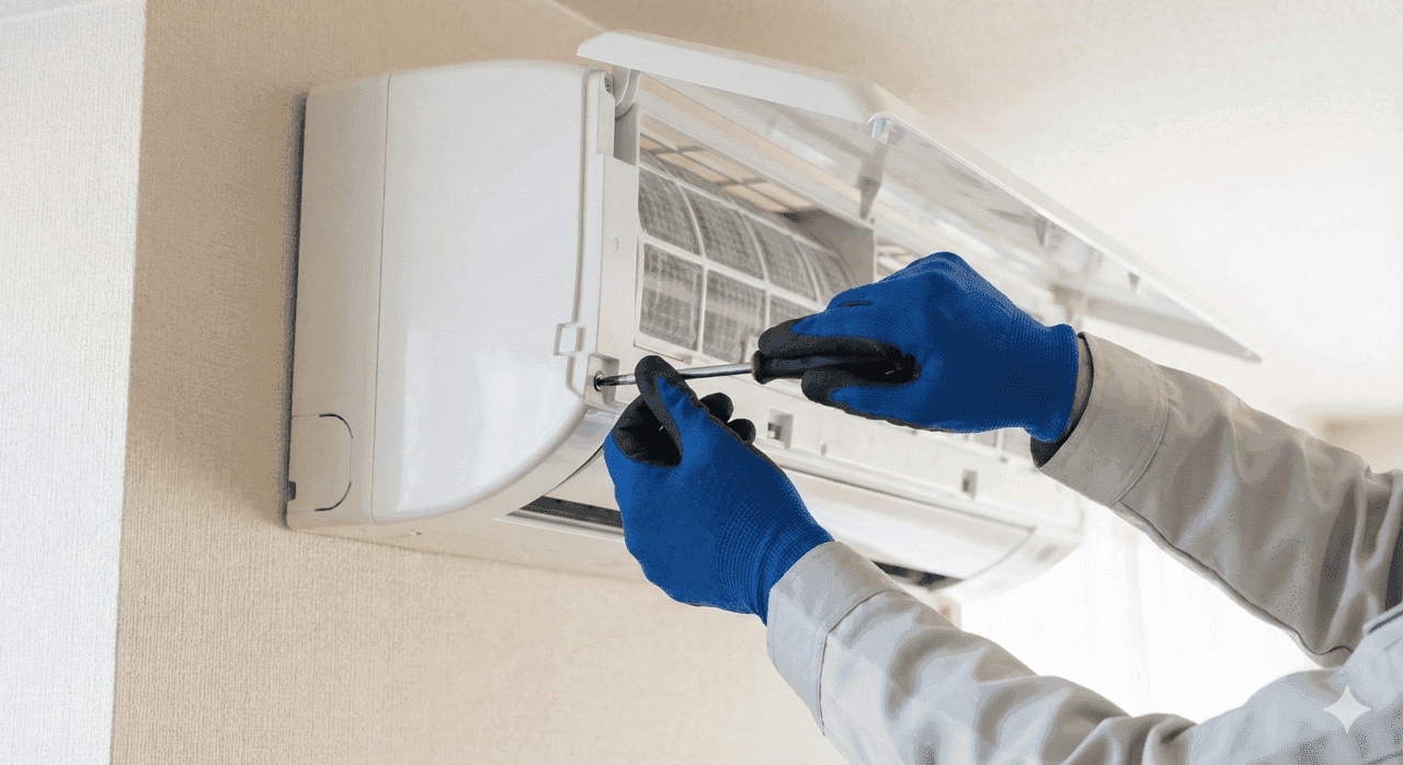 山梨県での住宅設備修理・点検を行う㐂色設備（なないろせつび）の様子