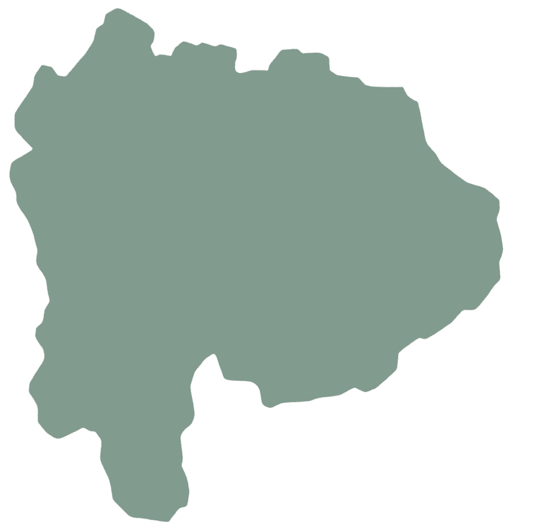 㐂色設備の対応エリア：山梨県全域の地図